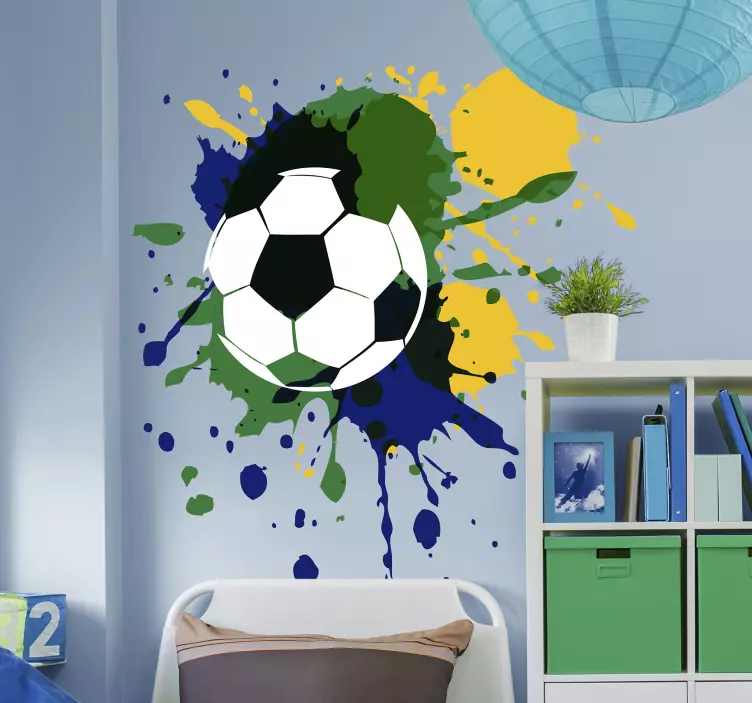 Adesivo murale con pallone da calcio - TenStickers