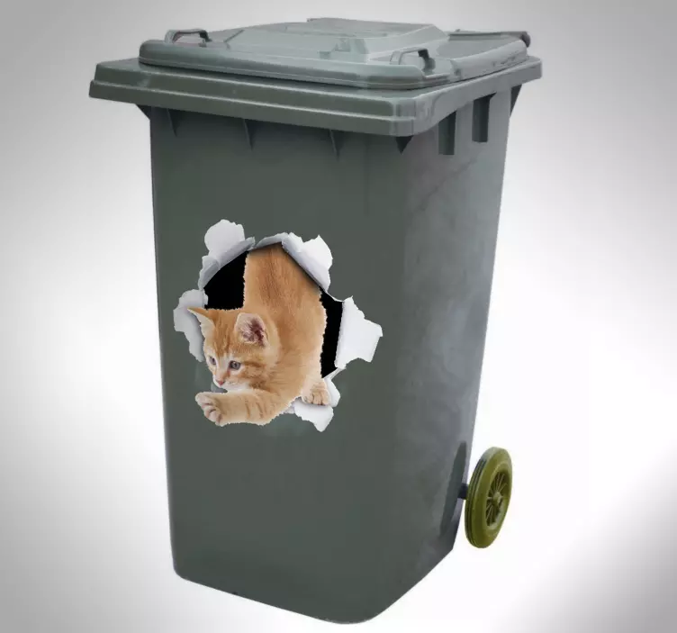 Adesivo per superfice con gatto effetto 3d - TenStickers