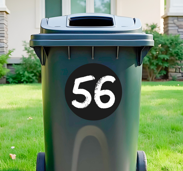 Adesivo contenitore Numeri dipinti a mano neri - TenStickers