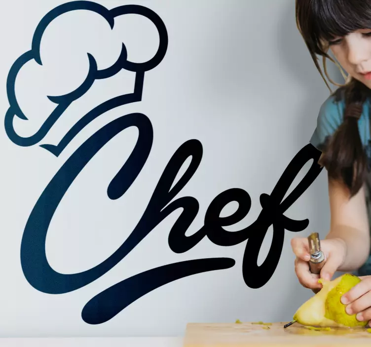 Adesivo murale cucina Chef di cucina logo - TenStickers