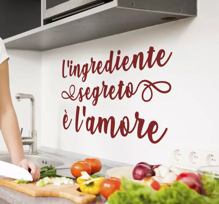 Adesivo murale cucina frase di cucina amore - TenStickers