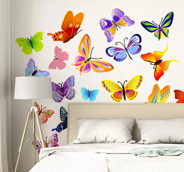 Sticker decorativi farfalle colorate - TenStickers