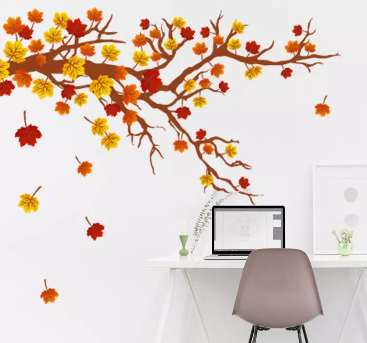 Sticker decorativo albero autunno - TenStickers