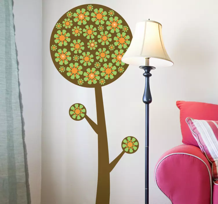 Sticker decorativo albero chioma rotonda - TenStickers