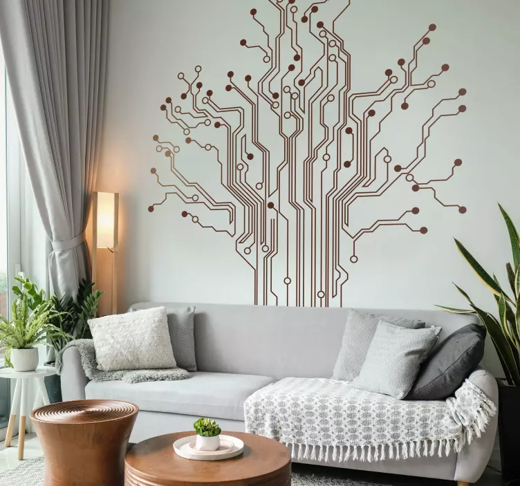 Sticker decorativo albero dei circuiti - TenStickers