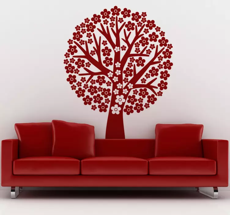 Sticker decorativo albero in fiore - TenStickers