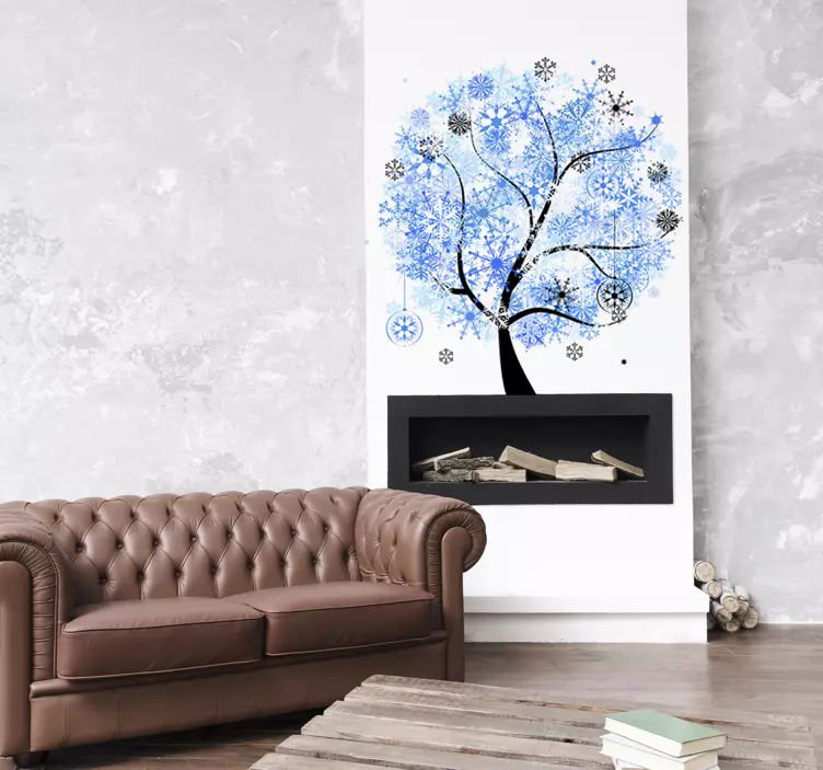 Sticker decorativo albero in inverno - TenStickers