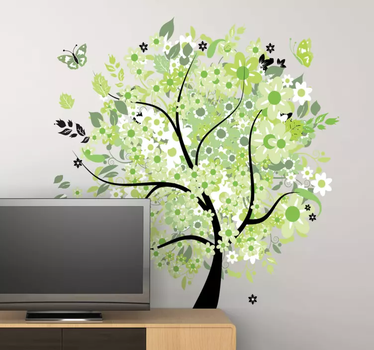 Incantevole sticker con albero primaverile - TenStickers