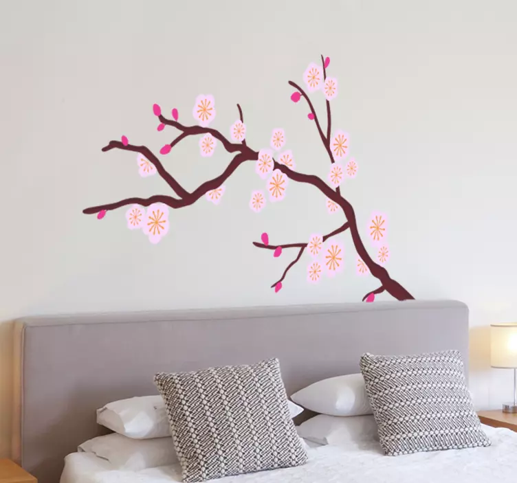 Sticker decorativo albero rosa - TenStickers