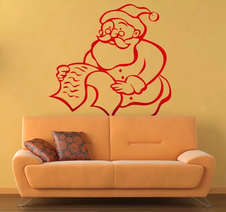 Sticker decorativo Babbo Natale letterina - TenStickers