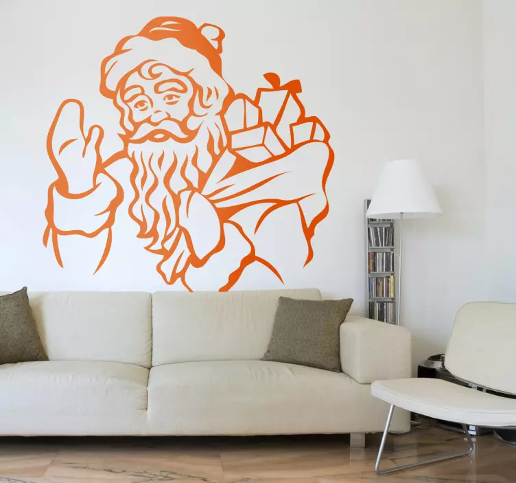 Sticker decorativo Babbo Natale regali - TenStickers