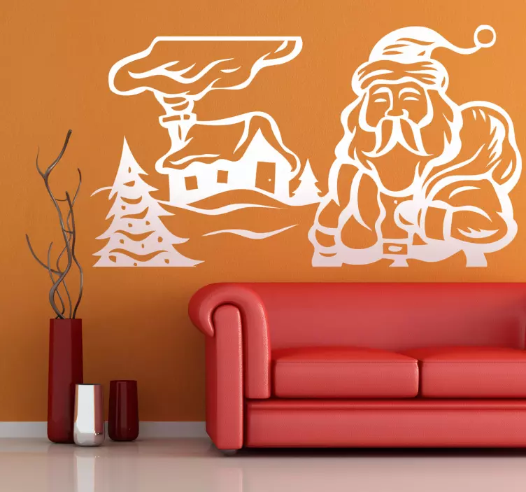 Sticker decorativo Babbo Natale regali 2 - TenStickers
