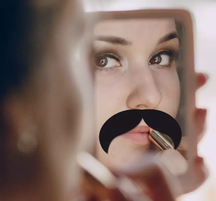 Sticker decorativo baffi per specchio 3 - TenStickers