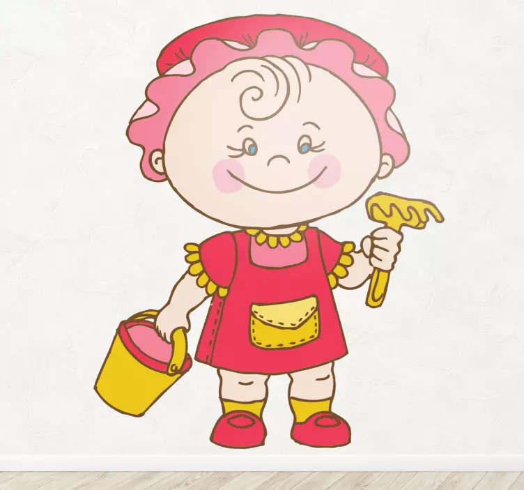 Sticker decorativo bimba con secchiello - TenStickers