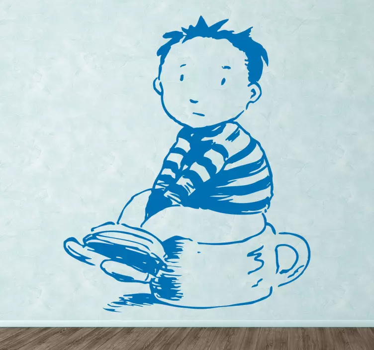 Sticker decorativo bimbo sulla tazza - TenStickers