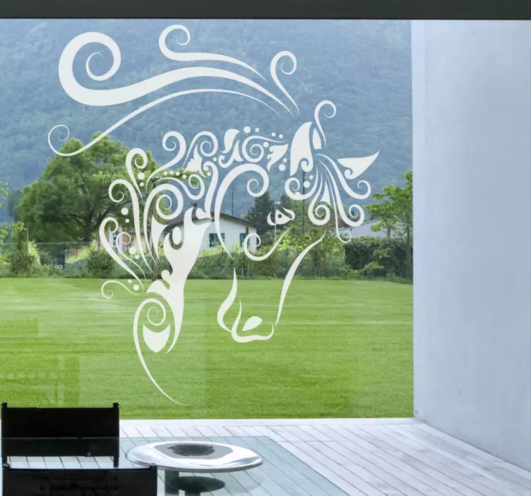Sticker decorativo busto cavallo astratto - TenStickers