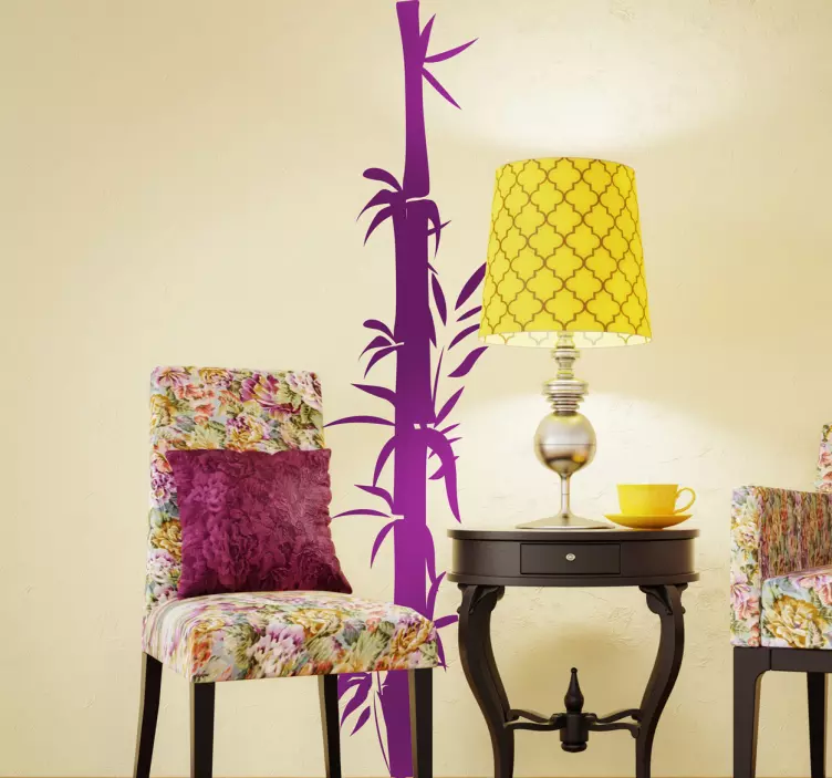 Adesivo murale soggiorno canna di bambù - TenStickers
