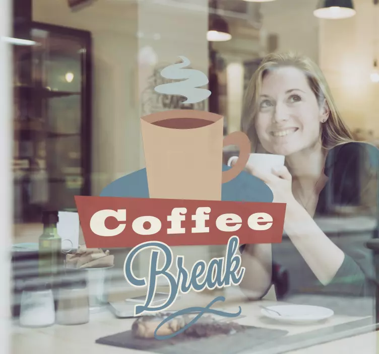 Adesivo per vetrina coffe break - TenStickers
