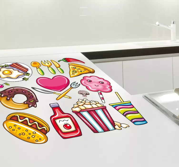 Sticker decorativo collezione fast food - TenStickers