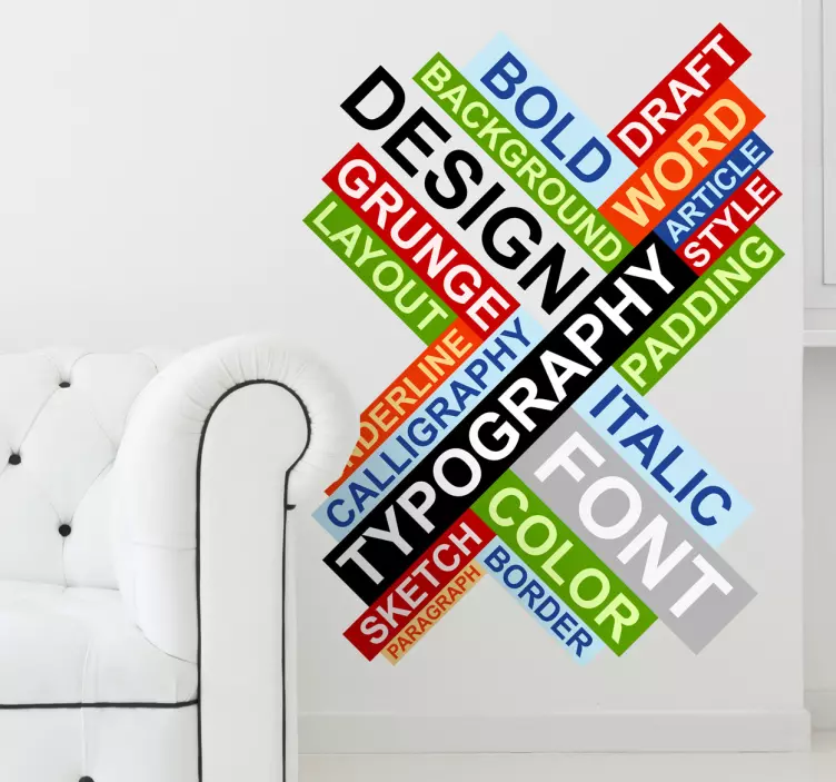 Sticker decorativo concetti tipografia - TenStickers