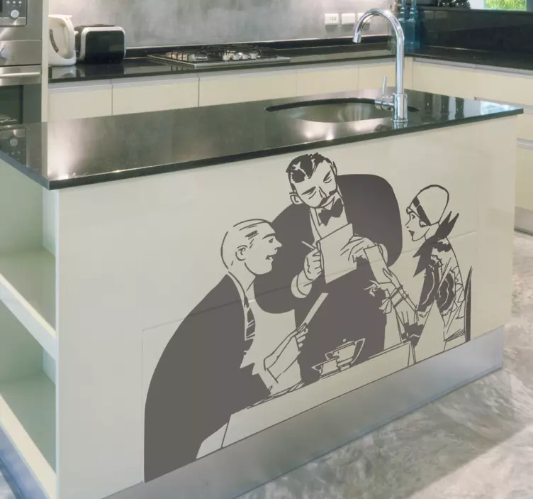Sticker decorativo coppia al ristorante - TenStickers