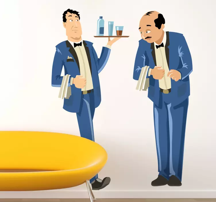 Sticker decorativo coppia di camerieri - TenStickers