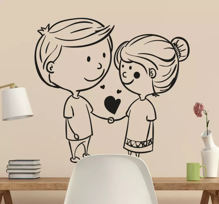 Sticker decorativo coppia in love - TenStickers