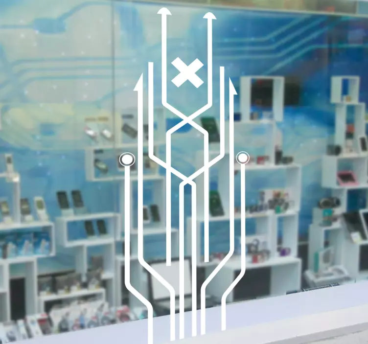 Sticker decorativo cornice circuiti - TenStickers