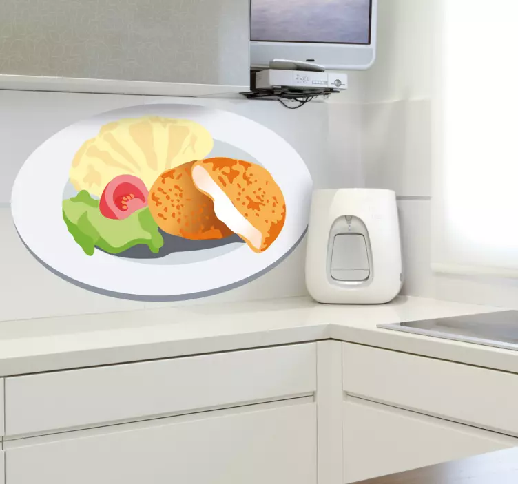 Sticker decorativo cotolette con purè - TenStickers