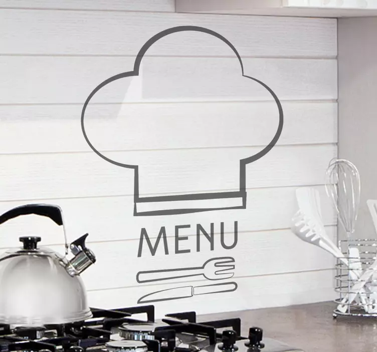 Adesivo cucina logo menu - TenStickers
