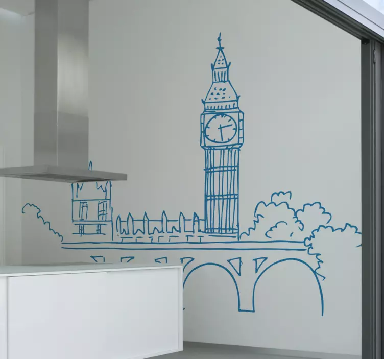Sticker decorativo disegno Big Ben - TenStickers