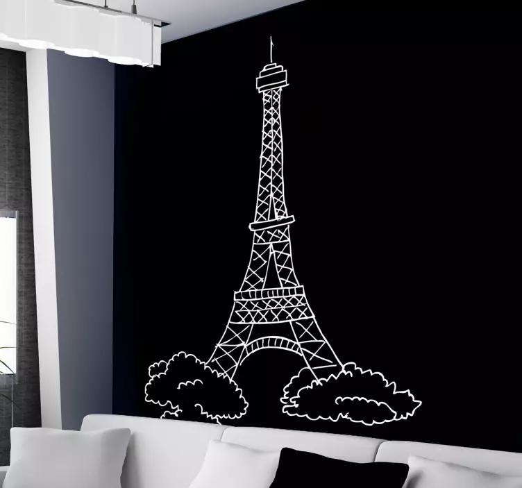Sticker decorativo disegno Torre Eiffel - TenStickers