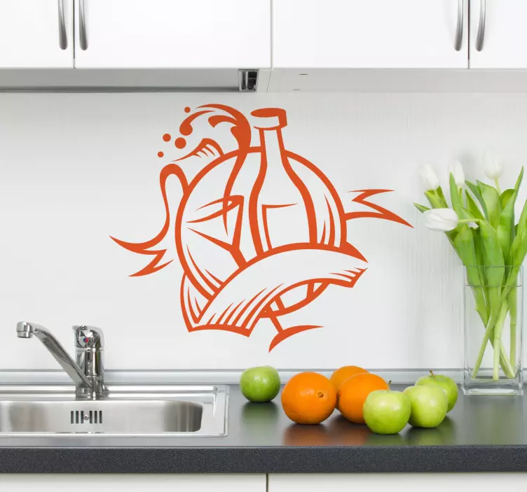 Sticker decorativo emblema cocktail - TenStickers
