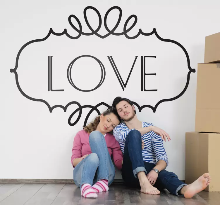 Sticker decorativo emblema love - TenStickers