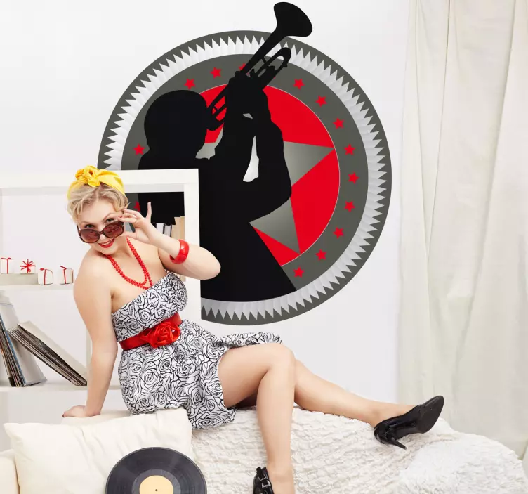 Sticker decorativo emblema musica 5 - TenStickers