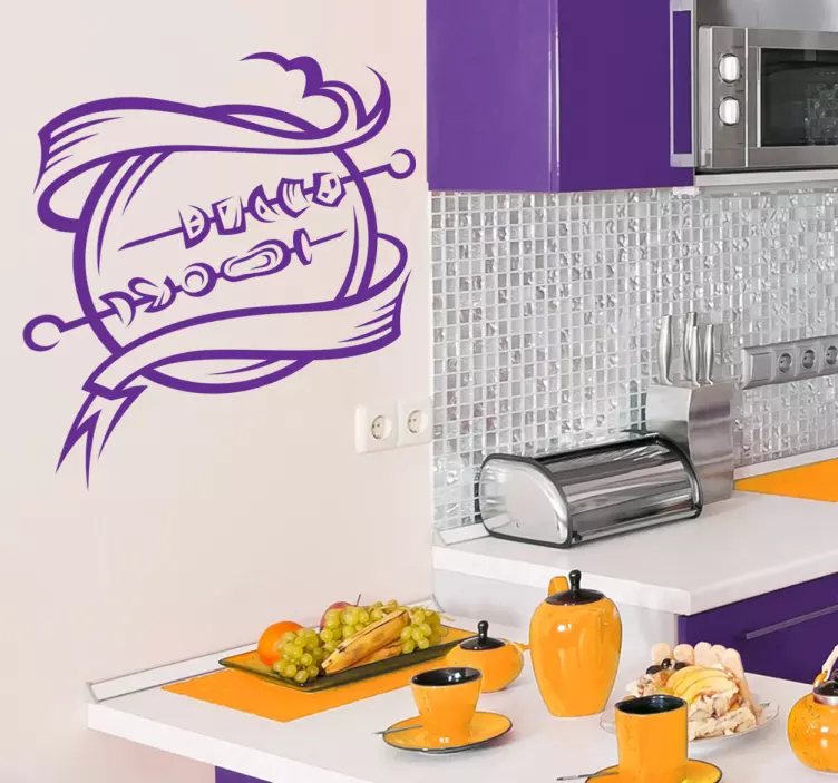 Sticker decorativo emblema spiedini - TenStickers