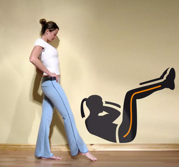 Sticker decorativo esercizi addominali - TenStickers