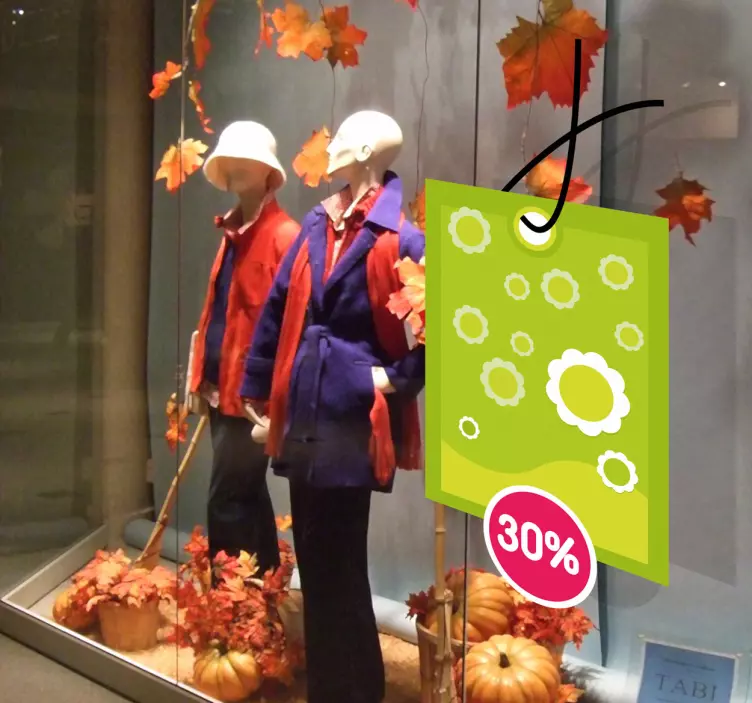 Sticker personalizzabile etichetta fiori verde - TenStickers