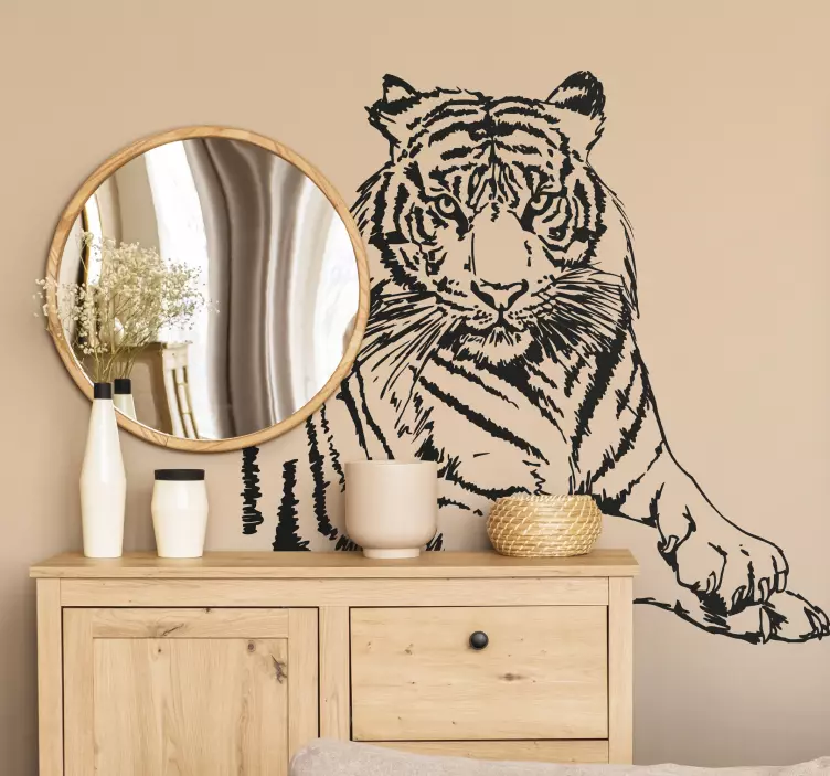 Sticker decorativo felino tigre - TenStickers