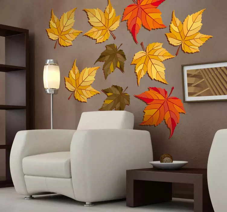 Sticker decorativo foglie di autunno - TenStickers