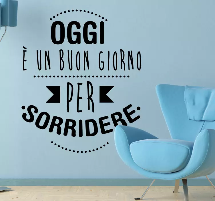Sticker decorativo con frase sul sorriso - TenStickers