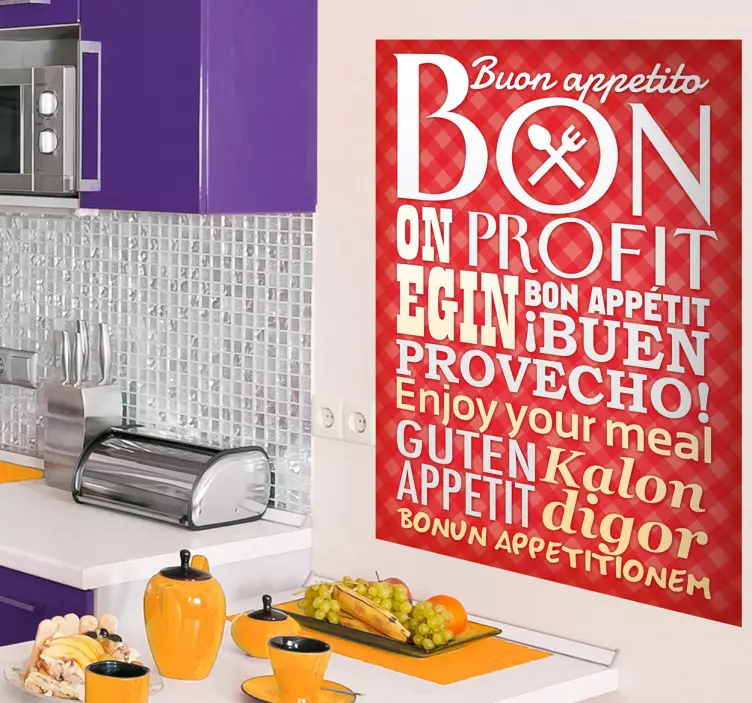 Sticker decorativo frasi buon appetito - TenStickers