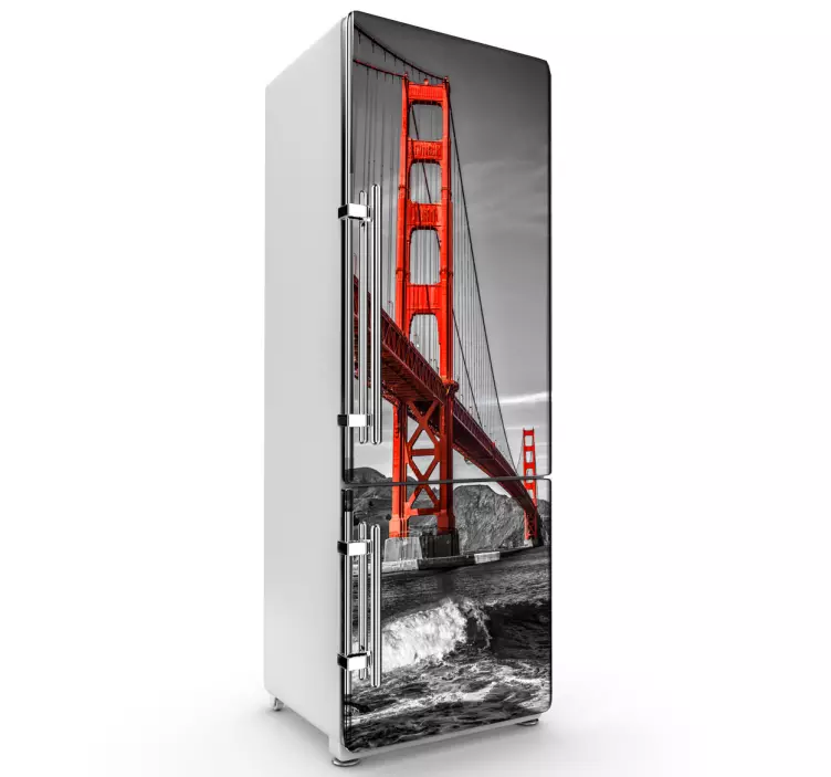Adesivo frigo decorativo Golden Gate - TenStickers
