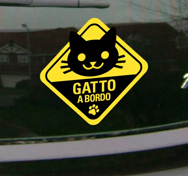Sticker decorativo gatto a bordo - TenStickers
