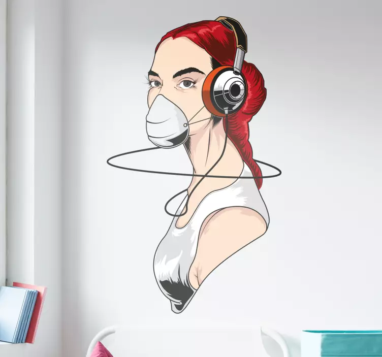 Sticker decorativo girl love music - TenStickers