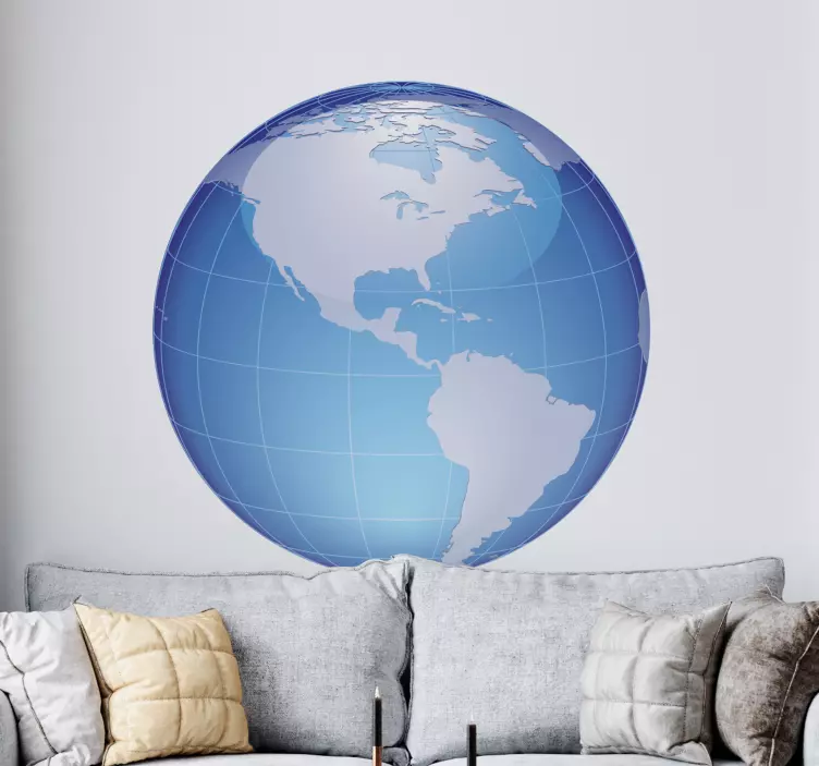 Sticker decorativo globo America nord e sud - TenStickers