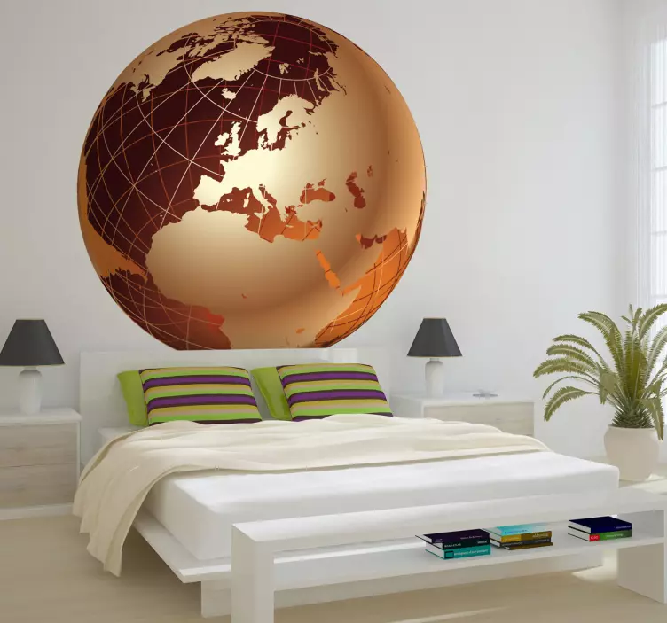 Sticker decorativo globo dorato - TenStickers