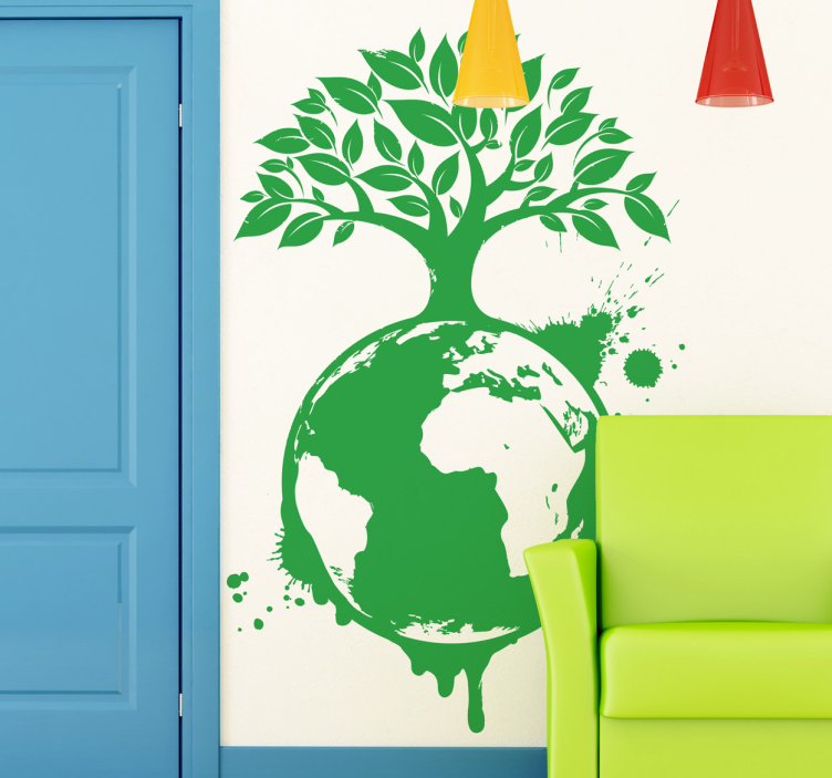 Sticker decorativo globo ecologico - TenStickers