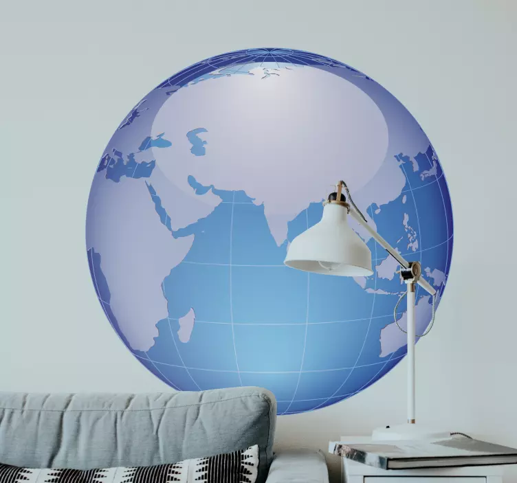 Sticker decorativo globo oceano Indiano - TenStickers