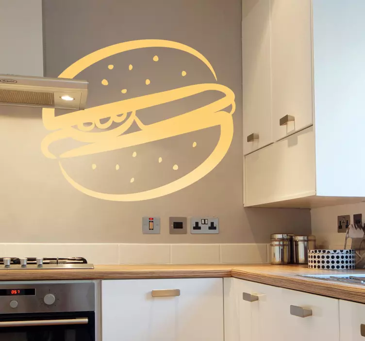 Sticker decorativo hamburger silhouette - TenStickers